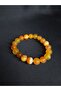 Natural Agate Stone with Yellow and Brown Tones Chunky Bracelet Unisex - 2