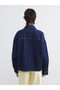 Indigo Shirt Collar O Oversized Women's Jean Jacket - 5