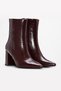 Burgundy Crocodile Genuine Leather Zippered Jurdan Sole Thick Heeled Women's Boots Tg0921542613621