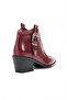 Burgundy Matte Leather Pointed Toe Buckle Ankle Short Cowboy Western Boots Shoes - 3