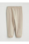 Beige Elastic Waist Baby Boy Sweatpants - 8