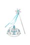 Blue Stone Elsa Children's Crown and Elsa Wand with Snow-Themed Ribbon Nessiworld