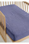 100% Cotton Muslin Fitted Sheet - 4 Layers, Breathable Fabric - 60X120 cm