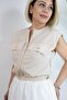 6305 Pocketed, Double Color, Sleeveless, Waist Tie Dress - 5