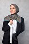 Viscose Velora Scarf with Clover Pattern in Petrol Blue, 90X90 - 2