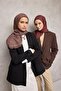 Viscose Velora Scarf Four Seasons Chain Pattern Copper Brown 90X90 - 2