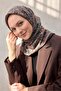 Viscose Velora Scarf with Clover Pattern Petrol Green Tok Duruşlu 90X90 - 5