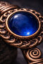 Women's Copper Bracelet Navy Blue Agate Stone Cylinder Model Pure Copper Bracelet - 5