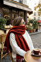 Cairo Bouclé 100% Bouclé Soft Touch Premium Trend Burgundy Terra Cotta Scarf - 2