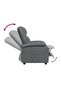 Recliner Chair Grey Faux Leather - 5