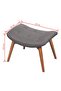 Armchair with Footstool Grey Fabric - 6