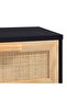 Console Table Black 80x30x75 cm Solid Wood Pine&Natural Rattan - 5
