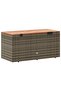 Garden Storage Box Grey 110x50x54 cm Poly Rattan Acacia Wood - 5