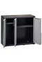 Garden Storage Cabinet with 2 Shelves Black and Grey - 2