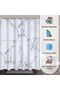 W 180 x H 200cm 1pc Marble Printed Fabric Shower Curtain with Metal Grommets, Polyester Bath Curtain - 8