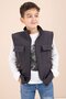 Füme Sıfır Kol Vest Set Badili Boy's 3-Piece Pants Suit 23489 - 2