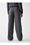 Maya 4g Wide Leg Women's Navy Blue Sweatpants V6Rb09K2042-Fjbb - 2