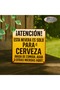 1pc 8"x8" 2D Flat Vintage Metal Aluminum Sign - Spanish Beer "Never Alone" Humor Art, Dec - 4