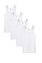 0008 Men's 4-Pack Corded Fabric Undershirts White Color