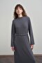Gray Belt Buckle Dress - 4
