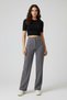 Women's High Waist Shaping / Sculpting Scuba Crepe Palazzo Flared Pants with Tassel Detail – Gray