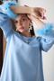 Fur-Trimmed Brooch Dress 32-2635 - 5