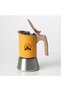 6cups 4/6 Stainless Steel Moka Pot, Matte Yellow, Nordic Style. Home/Office/Outdoor Use. Works on I