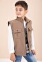 Brown Zero Sleeve Vest Set Badili Boys' 3-Piece Pants Suit 23487 - 5