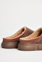 Brown Suede Ethnic Patterned Slippers - 5