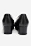 Women's Square Heeled Classic Shoes Real Leather Mt 13312 Black - 6
