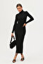 Women's Black Turtleneck Long Maxi Dress