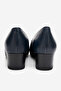 Women's Square Heeled Classic Shoes Real Leather Mt 13312 Dark Blue - 6