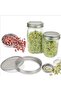 16oz Seed Sprouting Jar Kit Mason Jars With Stainless Steel Stand Sprouter Germination Cover - 3