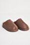 Brown Suede Ethnic Patterned Slippers - 3