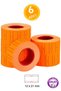 6 Pieces of Orange Striped Price Tags 12×21 mm |   1 Roll 800 Pieces |   Adhesive Label (6X800=4800)