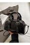 Black Contrast Stitching Pack Women's Bowling Small Mini City Hand and Shoulder Bag