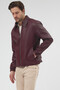 Men's Black Zippered Leather Coat - 4