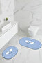 Enoja Blue 60X100 50X60 Non-Slip Based 2-Piece Bathroom Mat Set - 3