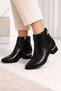 Women's Black Low Heel Casual Boots