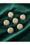 Knitted Toggle Detail Metal Gold Coat Size Button 6 Pieces - 2