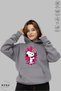 Women Hoodie Long Sleeve Snoopy Printed Hooded Fleece-Lined Oversized Cotton Sweatshirt