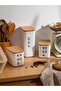 3-Piece 1.5Lt and 3Lt Wooden Vacuum Lid Acrylic (Plastic) Tea/Sugar/Coffee Storage Container with Labels