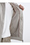 Beige Standard Fit Stand Collar Men's Coat - 4