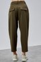 Khaki Premium Mid-Waist Pleated Short-Leg Trousers - 5
