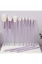 Professional Makeup Brushes Set, 12 Pieces, Natural Wood and White, Soft Synthetic Fiber Bristles - 3