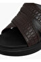 Men Leather Cross Strap Sandals - 4