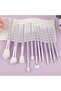 Professional Makeup Brushes Set, 12 Pieces, Natural Wood and White, Soft Synthetic Fiber Bristles - 2