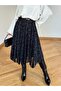 Flock Print Black Lined Skirt - 6
