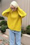 Oil Green Crew Neck Oversized Knitwear Sweater Sh173 - 5