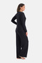 Black Lace Detailed Siro Viscose T-Shirt Pants Set - 3